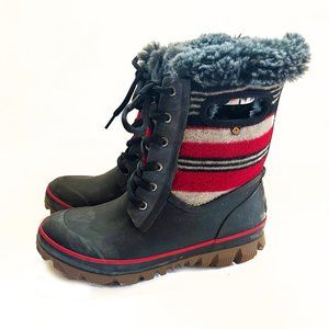 Bogs wool stripe boots for women warm to -40 degrees